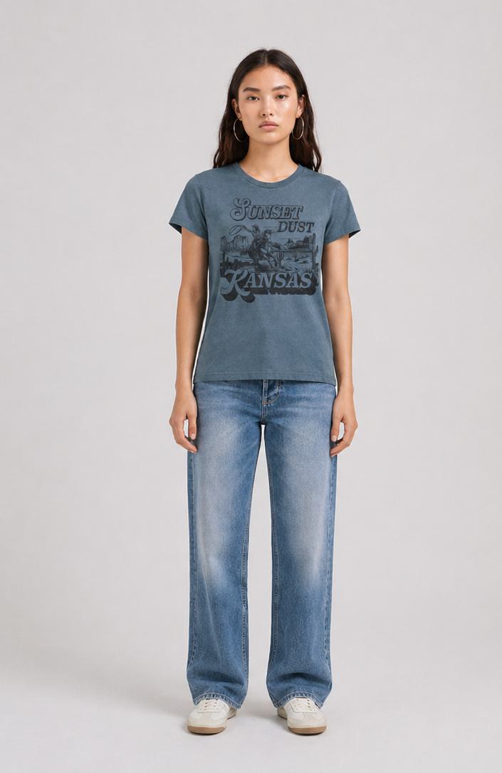 Bowery | Marathon Graphic T-Shirt - Acid-Aegean-Blue