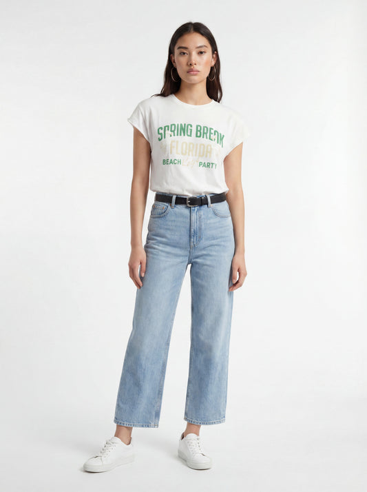 Bowery | Spring Break Florida Rolled Up T-Shirt - White