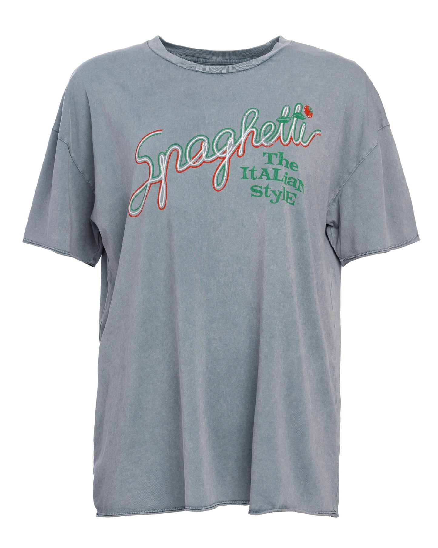 Bowery | Acid-Wash Graphic T-Shirt in Soft Grey Jersey Acid-Castlerock