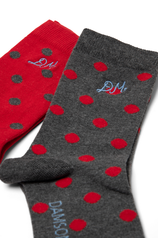 Socks 2 Pack Socks Red-Black-Spot