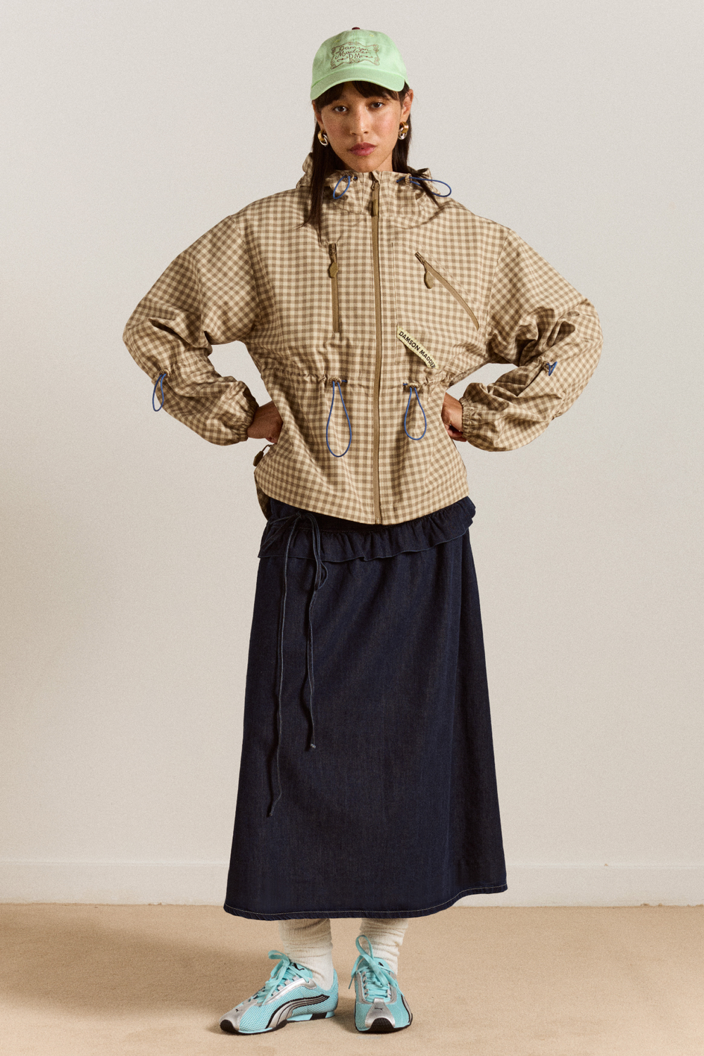 Damson Madder | Bellamie Skirt Indigo - Asymmetrical Frill Denim
