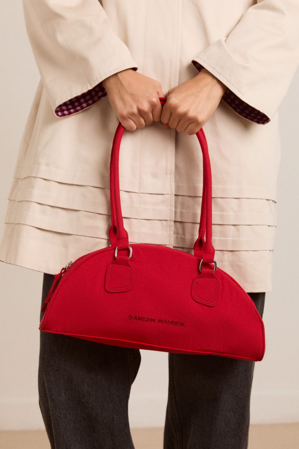 Damson Madder | Berta Bowler Bag - Crescent Red Shoulder Bag