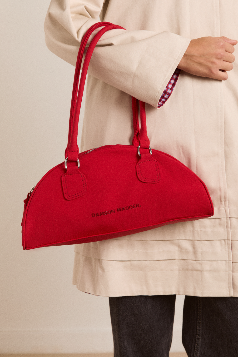 Damson Madder | Berta Bowler Bag - Crescent Red Shoulder Bag