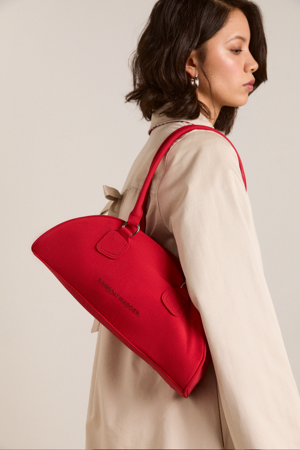 Damson Madder | Berta Bowler Bag - Crescent Red Shoulder Bag