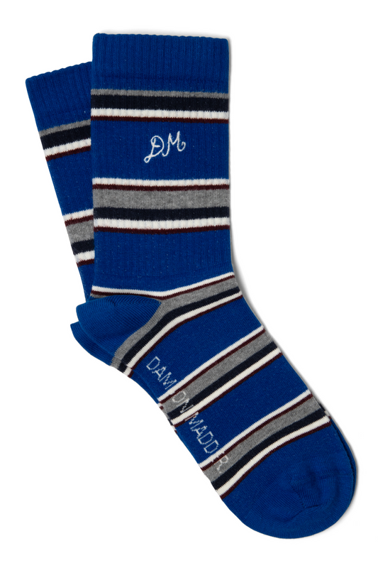Socks Calf Length Sock Blue-Stripe