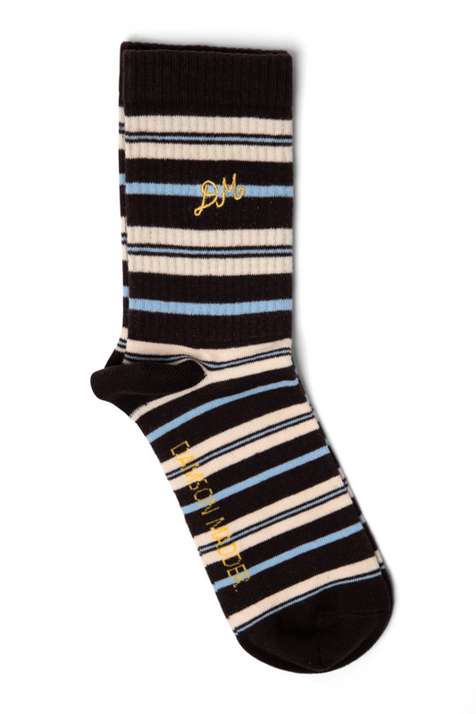 Socks Calf Length Sock Brown-Stripe