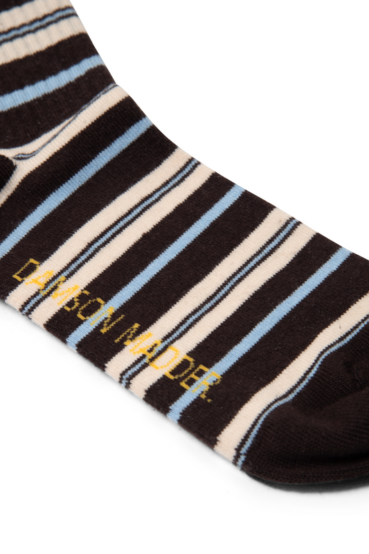 Socks Calf Length Sock Brown-Stripe