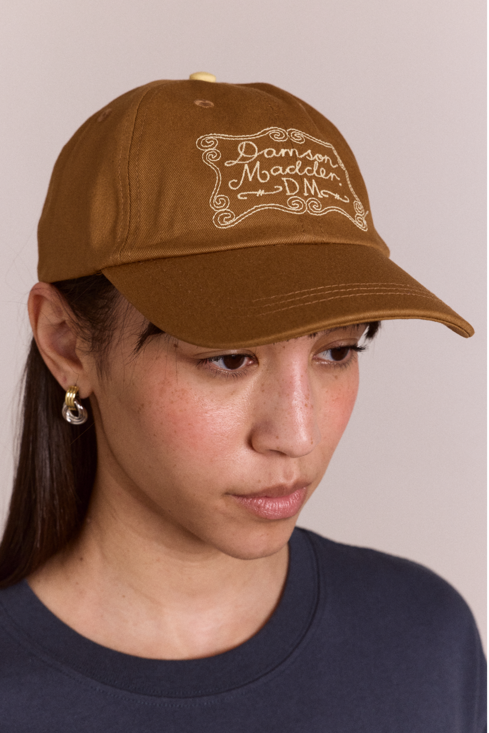 DAMSON MADDER | Hat Cap Toffee - Six-Panel with Swirl Embroidery