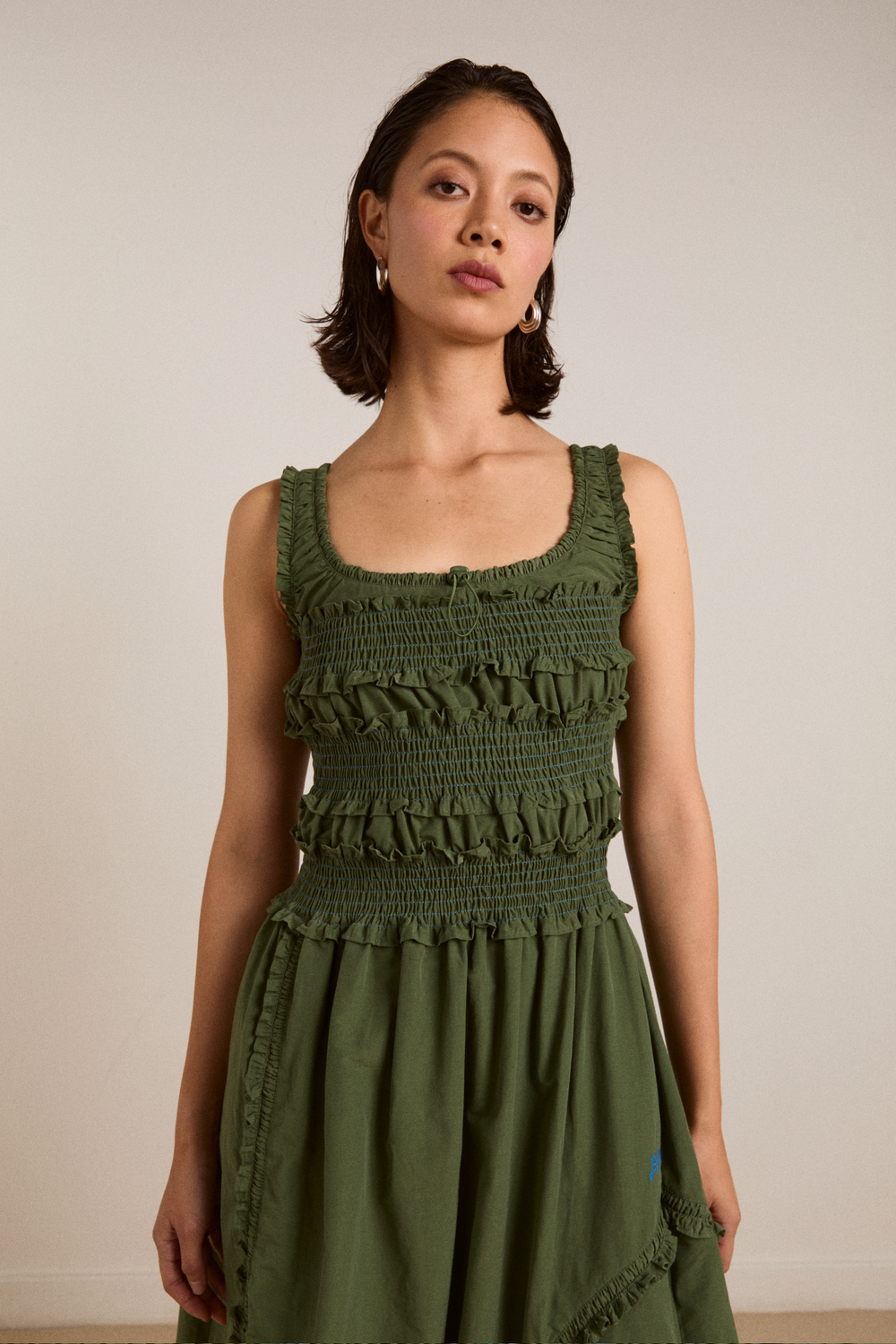 Dress Cynthia Midi Dre Olive  Clmence by rue Madame