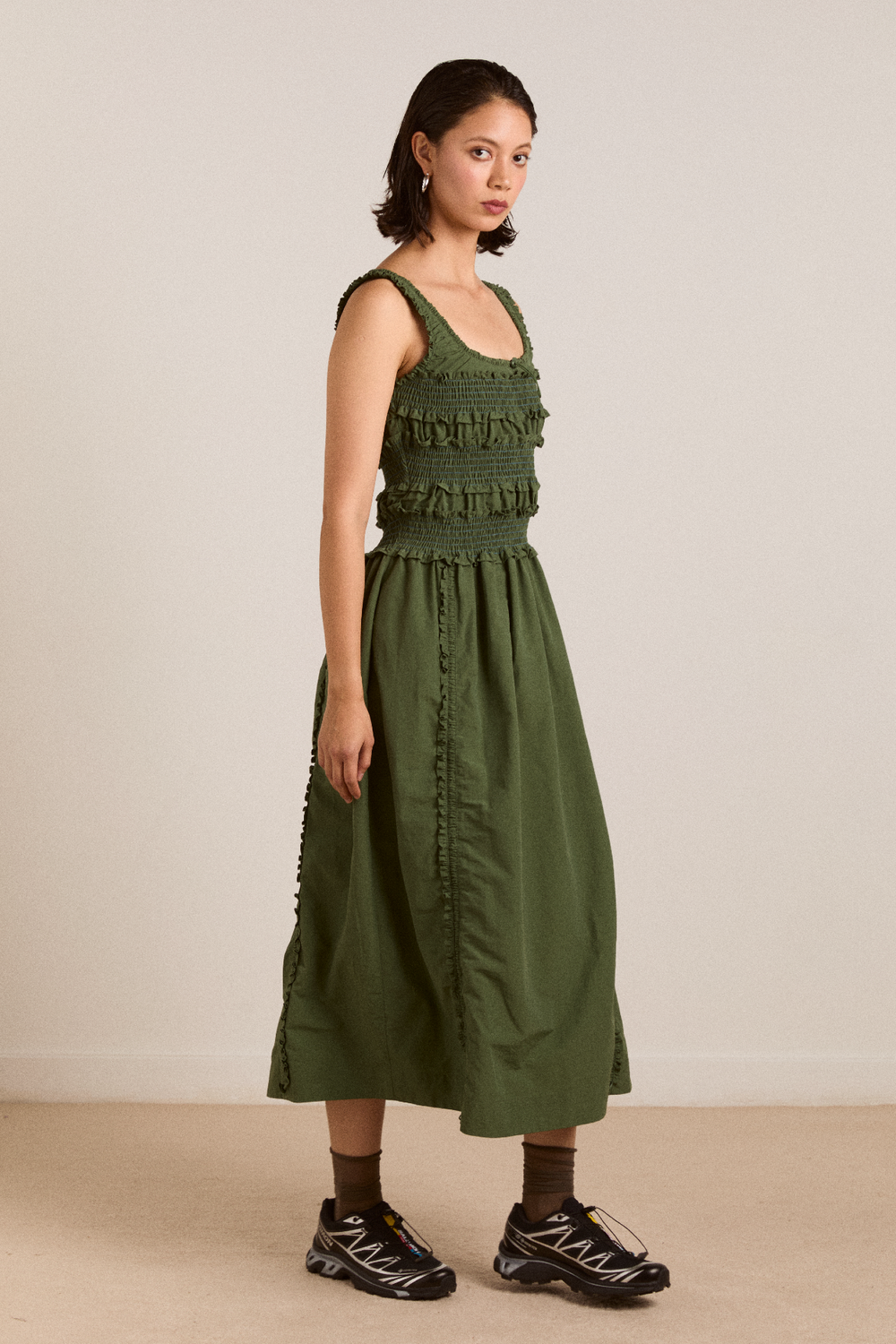cynthia midi dress Dress Cynthia Midi Dre Olive – Clémence by rue Madame
