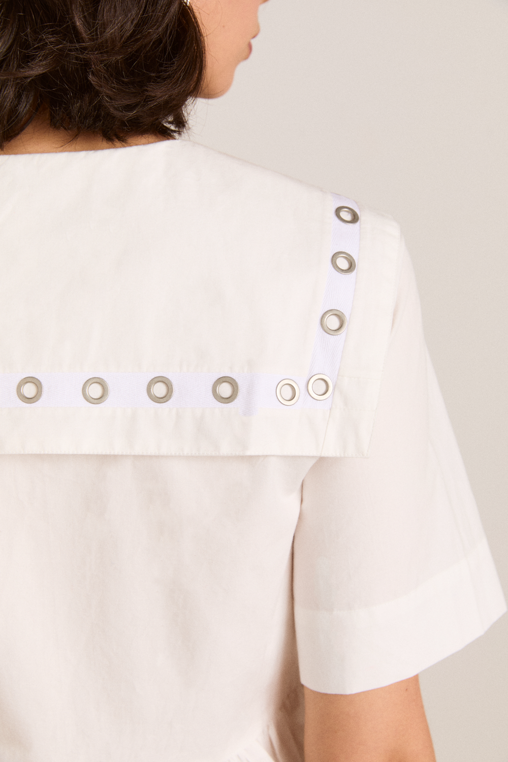 Damson Madder | Cyrus Eyelet Blouse - Oversized Collar