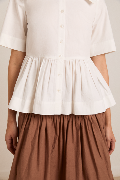 Damson Madder | Cyrus Eyelet Blouse - Oversized Collar