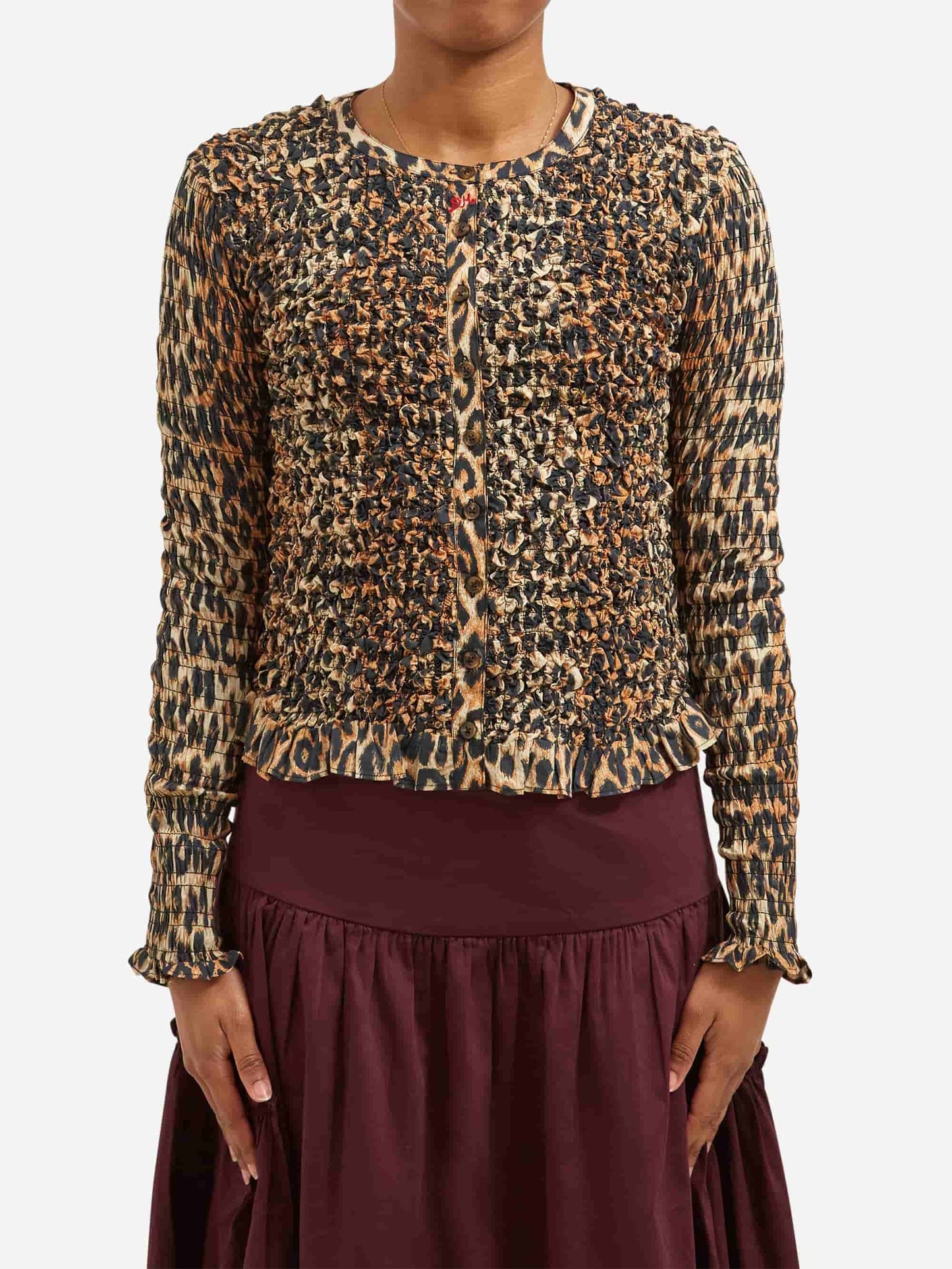 Cardigan Elliana Smock Ca Leopard