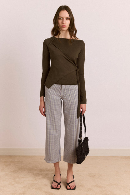 DAMSON MADDER-666 HANNIE SHEER TIE JUMPER-KHAKI_04.jpg