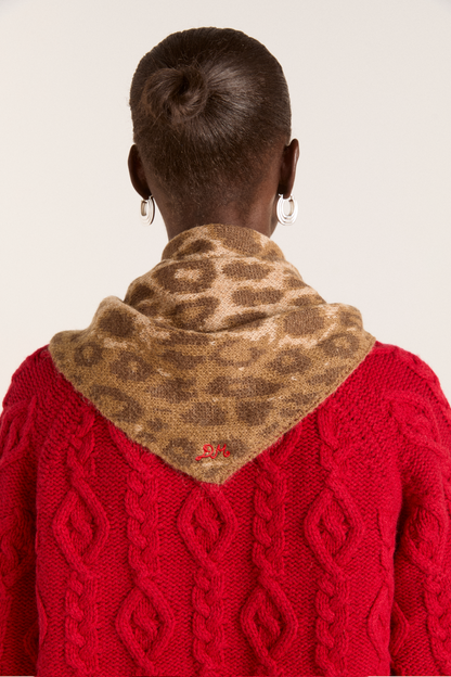Scarf Knitted Head Sca Leopard