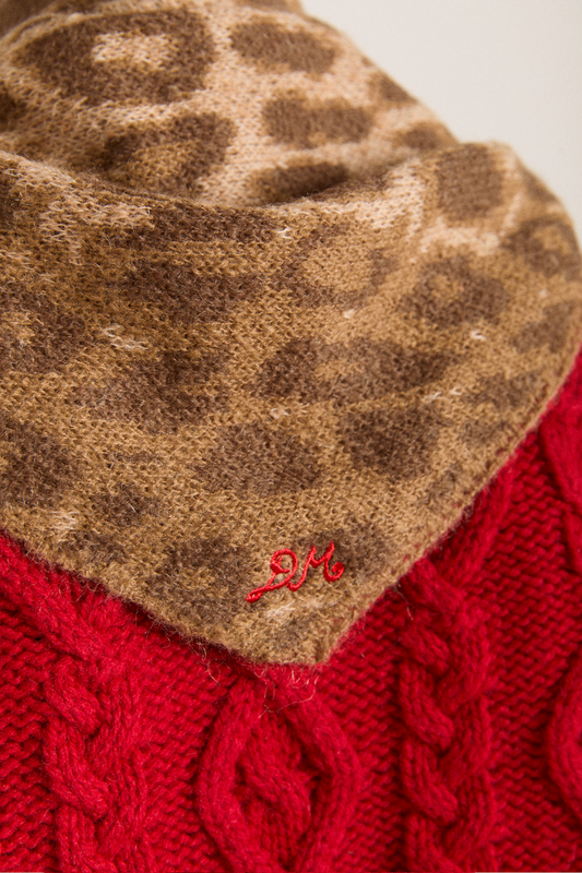 Scarf Knitted Head Sca Leopard