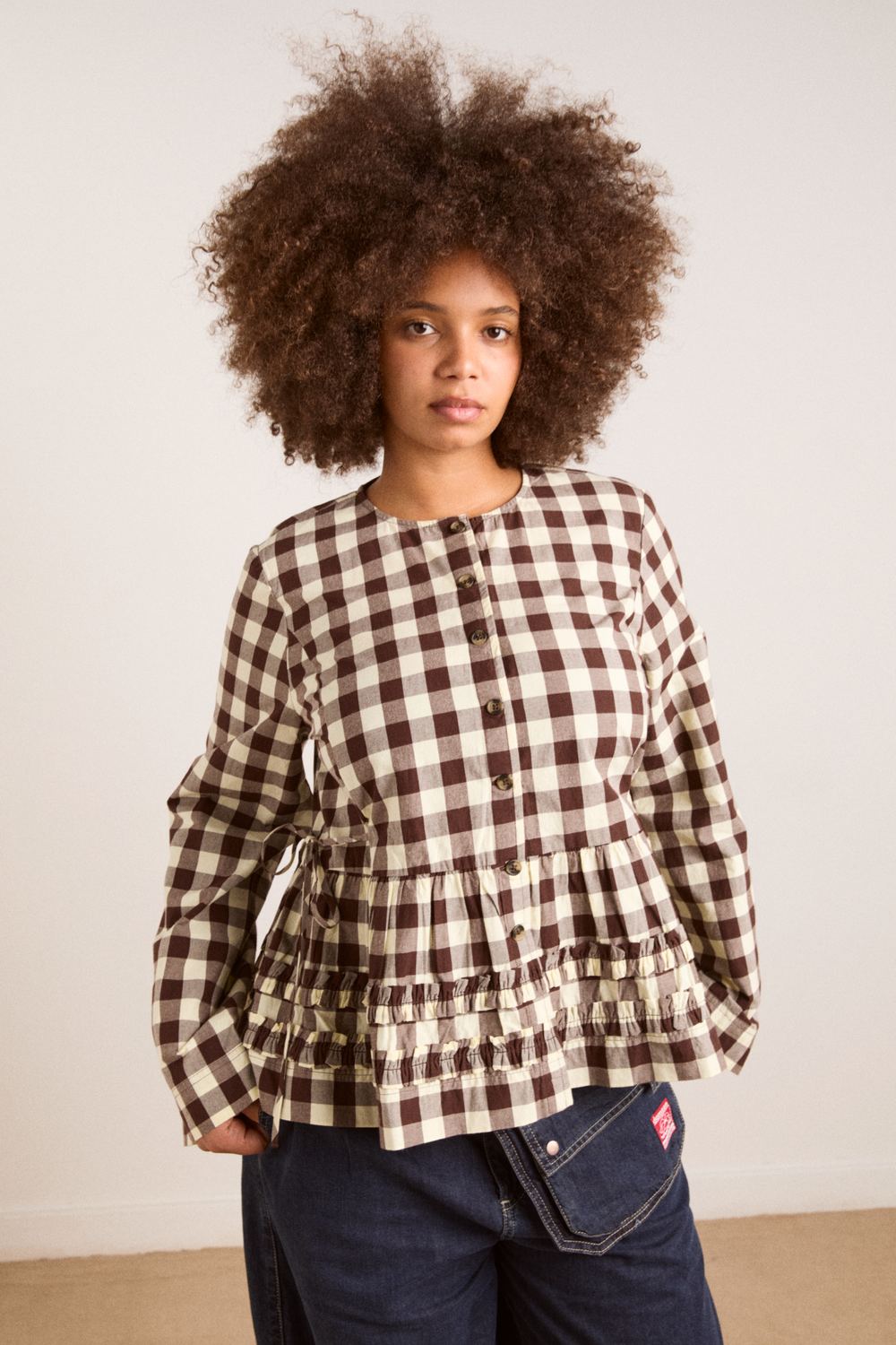 DAMSON MADDER | Madison Blouse in Butter Gingham - Relaxed Cotton