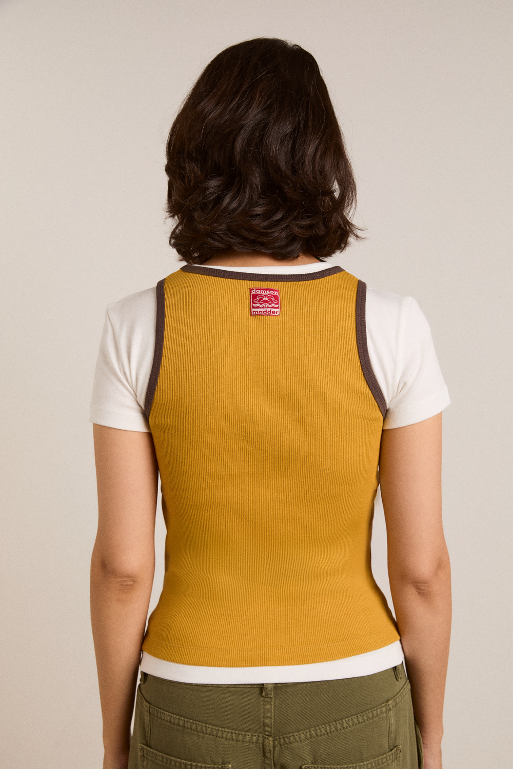 Manon Women Layered Tee 100% Organic Cotton - Yellow Coffee Bean