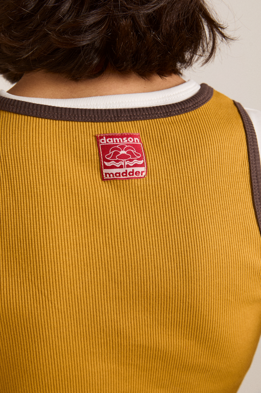 Manon Women Layered Tee 100% Organic Cotton - Yellow Coffee Bean