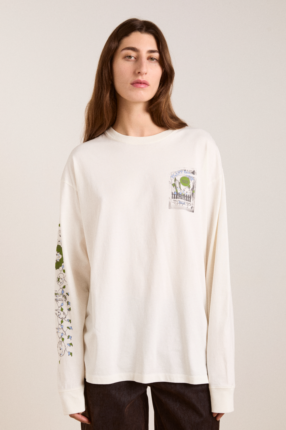 DAMSON MADDER | Plant Patch Pals Oversized T-Shirt - Off-White