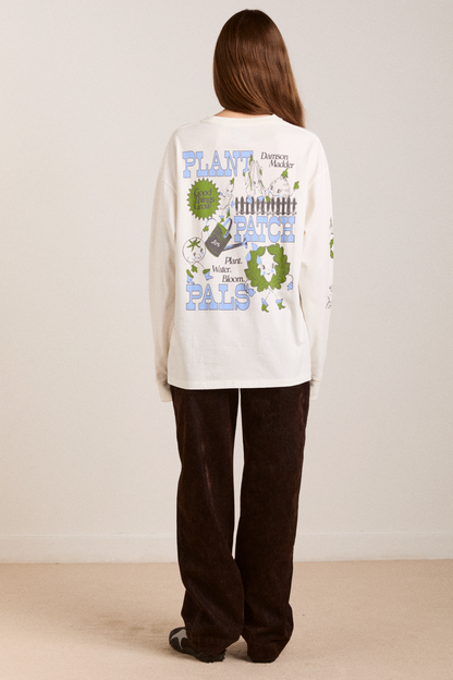 DAMSON MADDER | Plant Patch Pals Oversized T-Shirt - Off-White