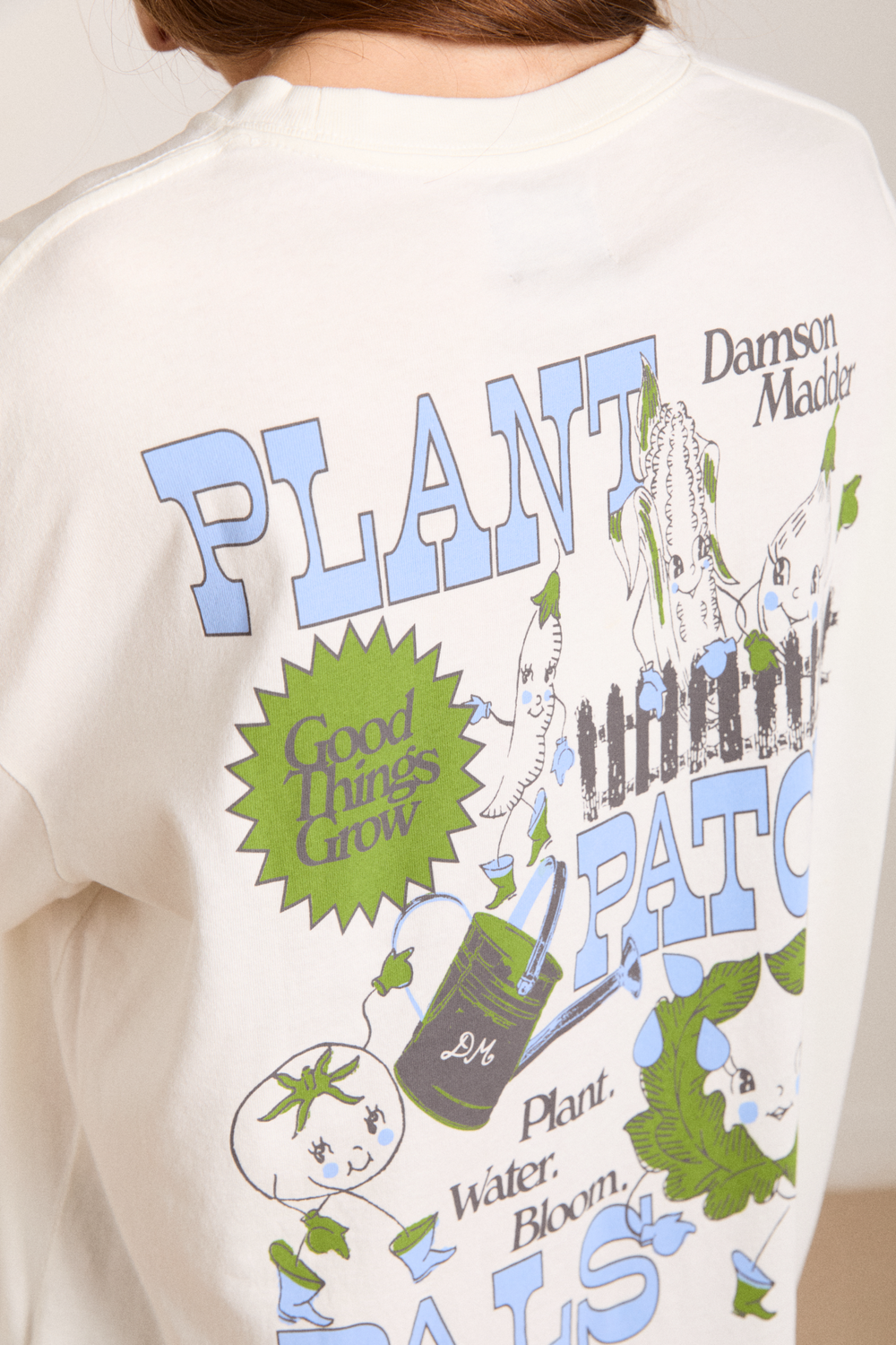 DAMSON MADDER | Plant Patch Pals Oversized T-Shirt - Off-White
