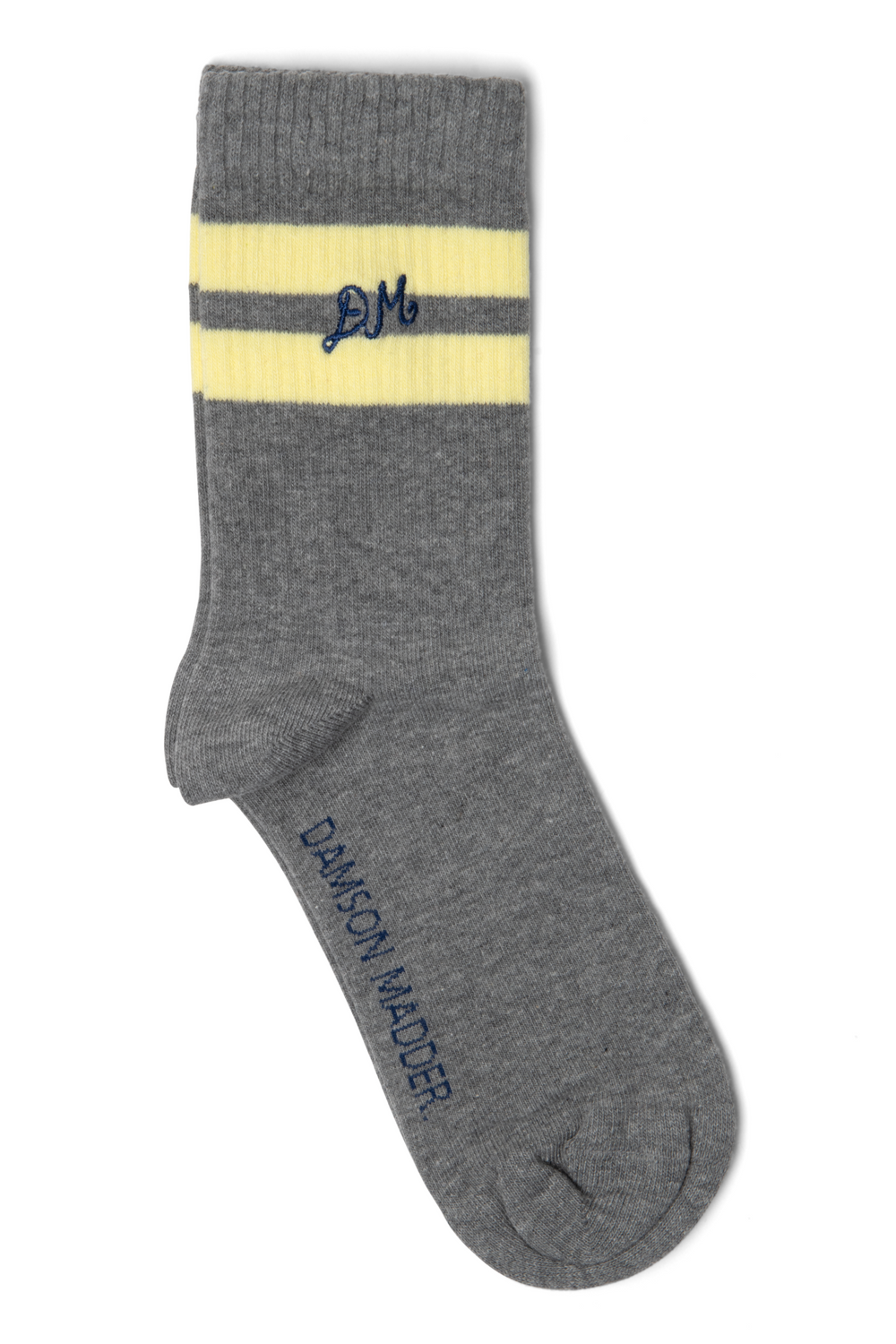 Dm Unisex Sporty Calf Socks Organic Cotton Blend - Grey