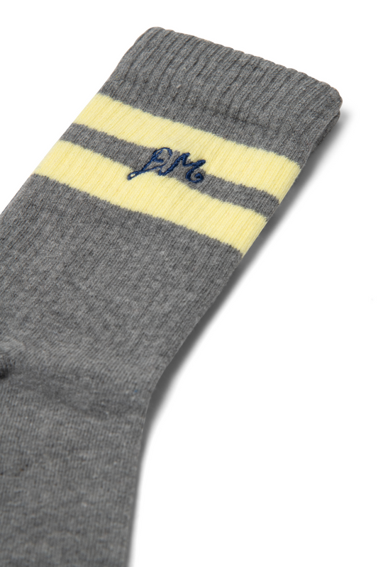 Dm Unisex Sporty Calf Socks Organic Cotton Blend - Grey