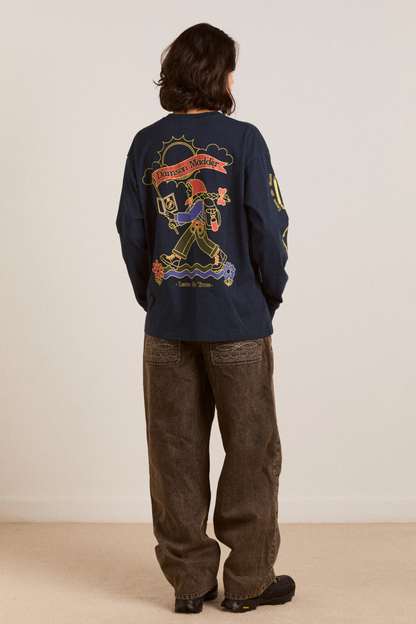 DAMSON MADDER | The Rambler Tee - Oversized Navy Graphic Tee