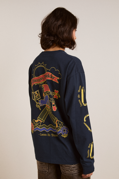 DAMSON MADDER | The Rambler Tee - Oversized Navy Graphic Tee