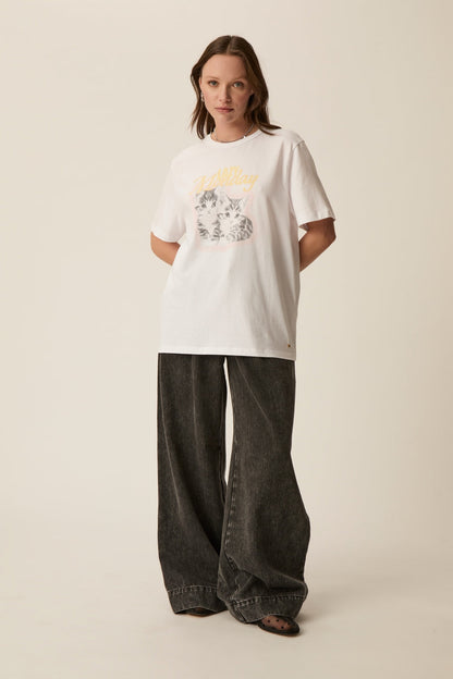 Women T Shirt Short Sleeve 100% Cotton Jersey - Ecru