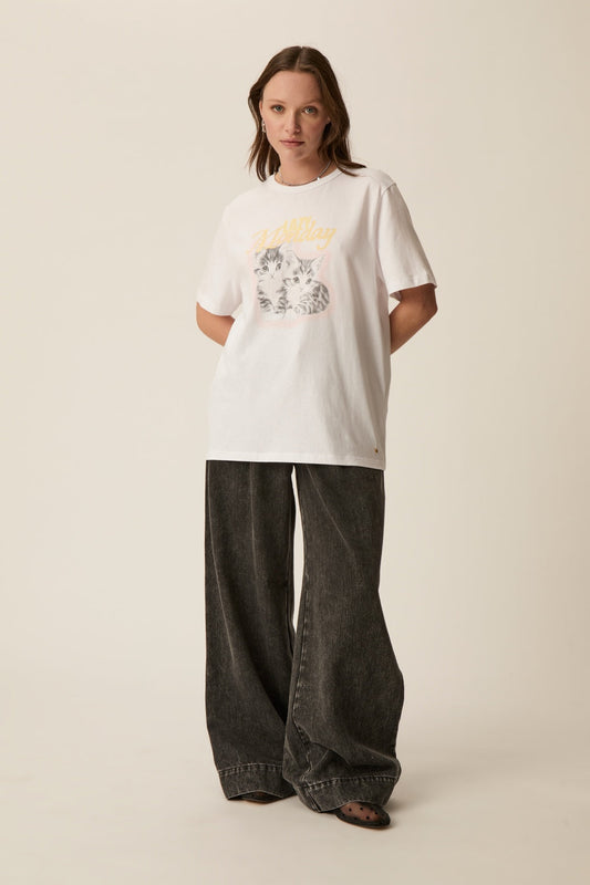 Des Petits Hauts | Jeanne Cotton Jersey Tee in Ecru