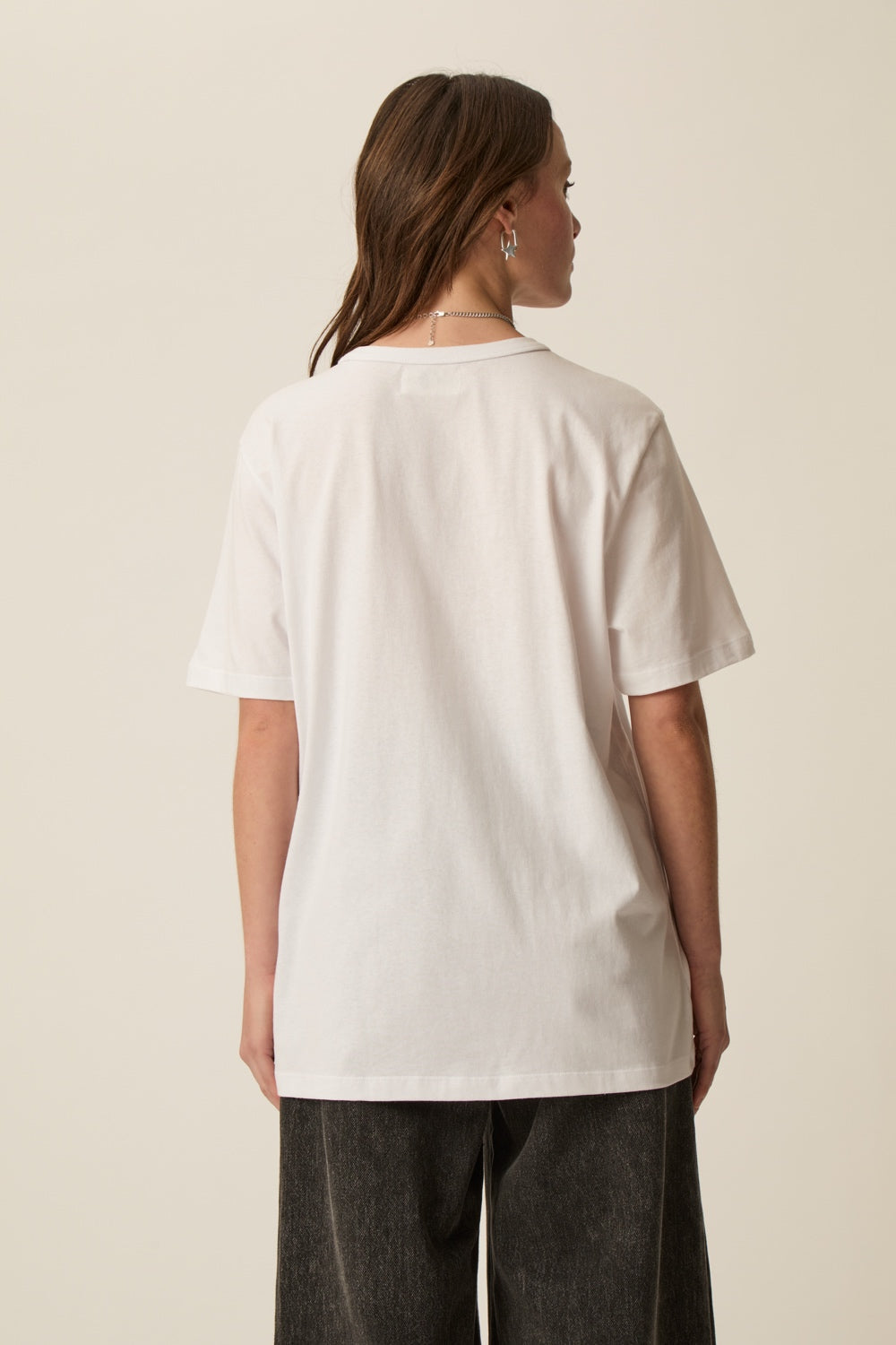 Women T Shirt Short Sleeve 100% Cotton Jersey - Ecru