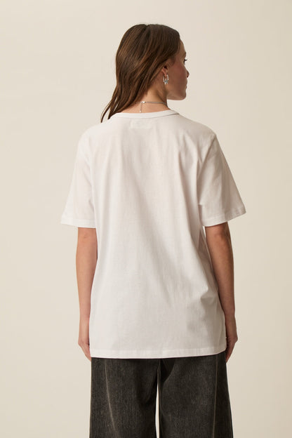 Women T Shirt Short Sleeve 100% Cotton Jersey - Ecru