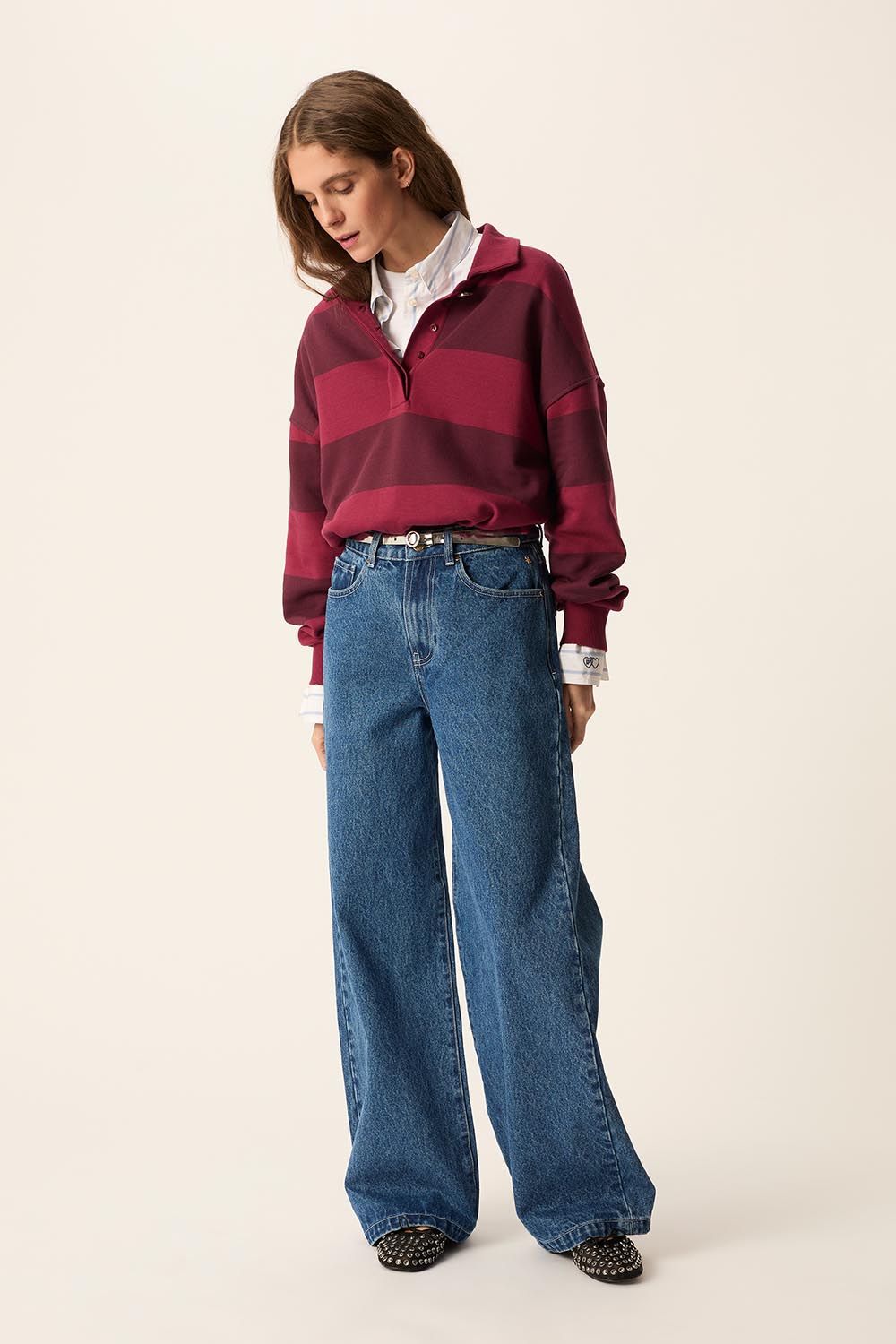 Des Petits Hauts | Juliana Rugby Sweatshirt - Griotte & Ruby