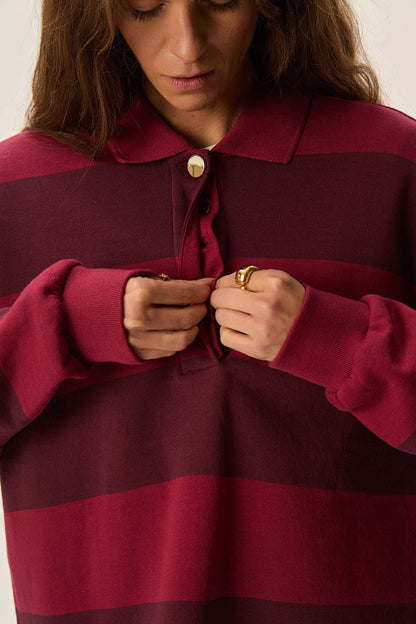 Des Petits Hauts | Juliana Rugby Sweatshirt - Griotte & Ruby