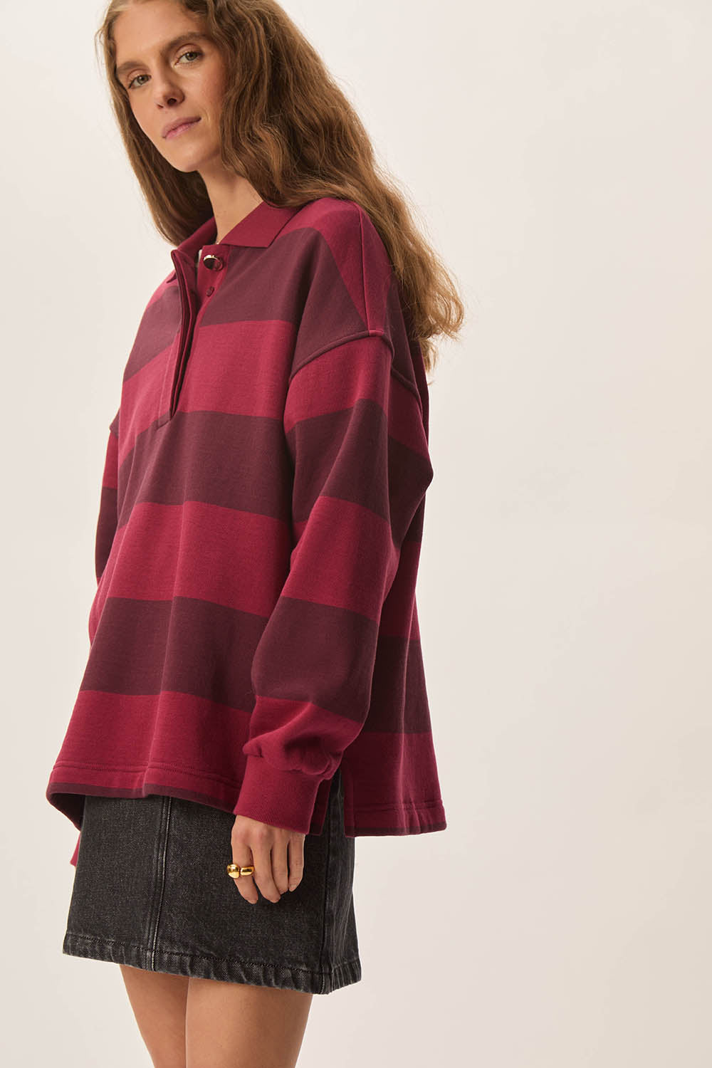 Des Petits Hauts | Juliana Rugby Sweatshirt - Griotte & Ruby
