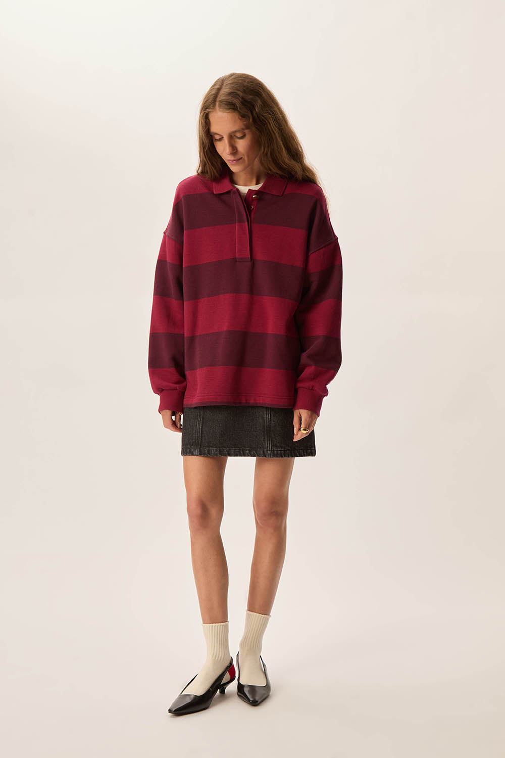 Des Petits Hauts | Juliana Rugby Sweatshirt - Griotte & Ruby