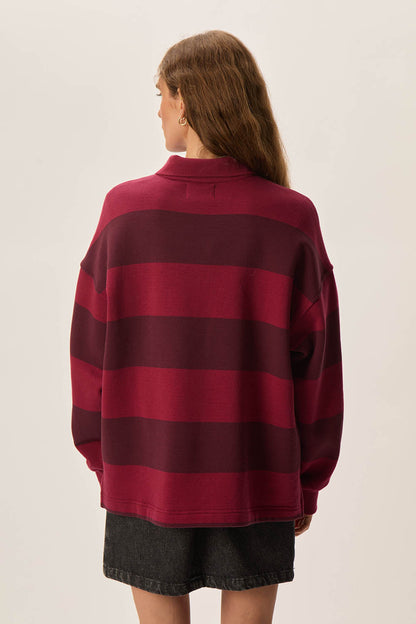 Des Petits Hauts | Juliana Rugby Sweatshirt - Griotte & Ruby
