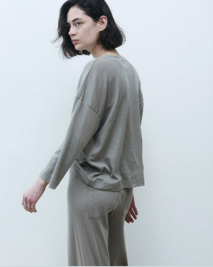 DE Base | Cloud Blend Cotton Blouse Ada - Chelsea-Grey