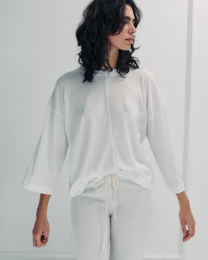 DE Base | Ada Blouse - Cloud Blend Cotton White