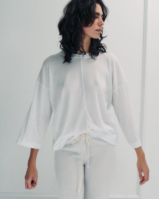 DE Base | Ada Blouse - Cloud Blend Cotton White