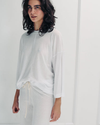 DE Base | Ada Blouse - Cloud Blend Cotton White