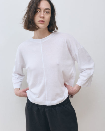DE Base | Ada Blouse - Cloud Blend Cotton White