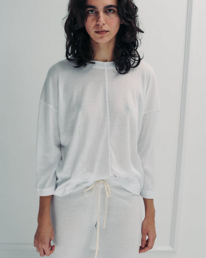 DE Base | Ada Blouse - Cloud Blend Cotton White