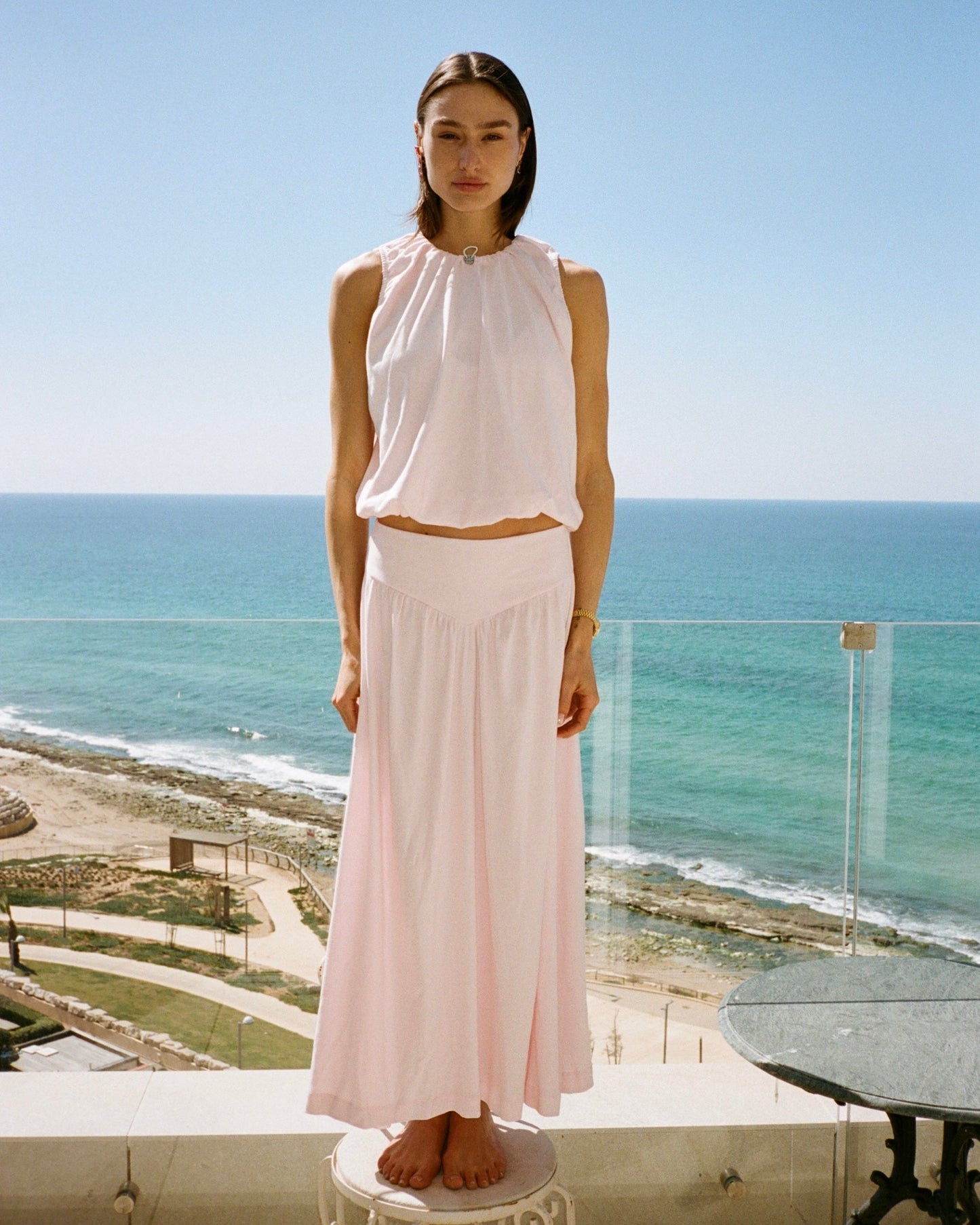 DE Base | Donna Cotton Skirt in Baby-Pink