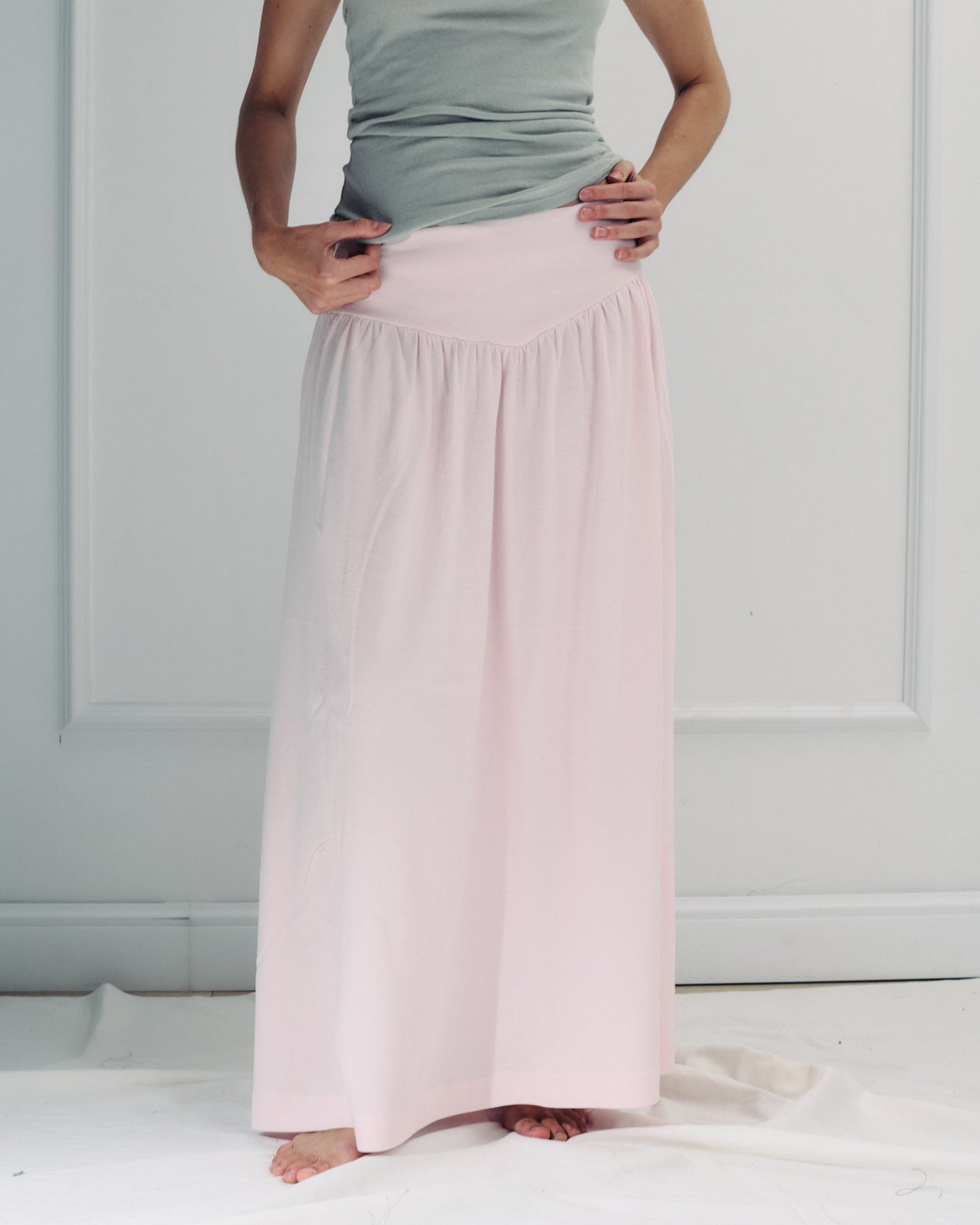 DE Base | Donna Cotton Skirt in Baby-Pink