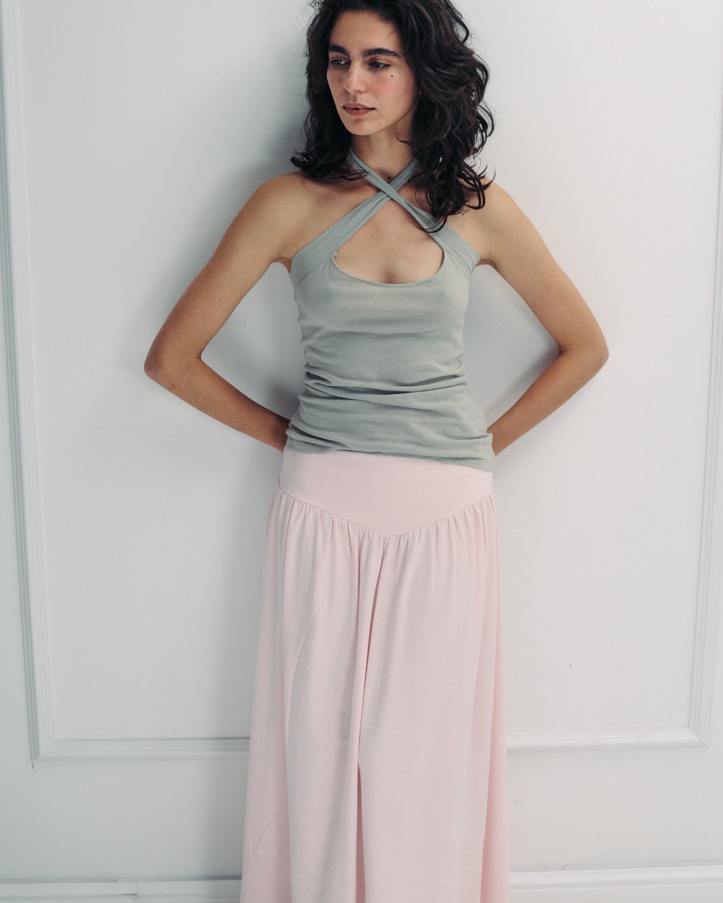 DE Base | Donna Cotton Skirt in Baby-Pink