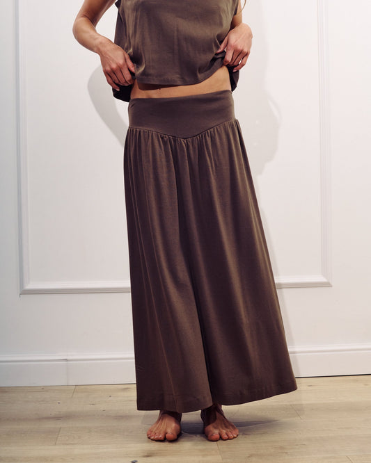 DE Base | Donna Long Skirt - Cotton Chocolate