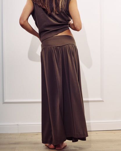 DE Base | Donna Long Skirt - Cotton Chocolate